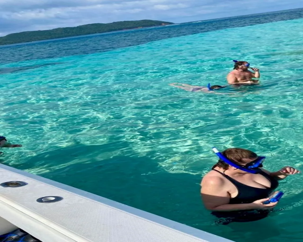 Swimming in clear water